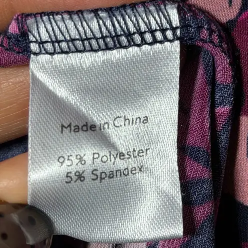 Leota Sleeveless Floral Wrap Dress Pink Navy Fit & Flare Stretch Size M RN143786