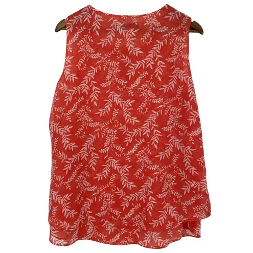 NEW CHRISTINA B Floral Double Layered Sleeveless Blouse Pink White Size Medium