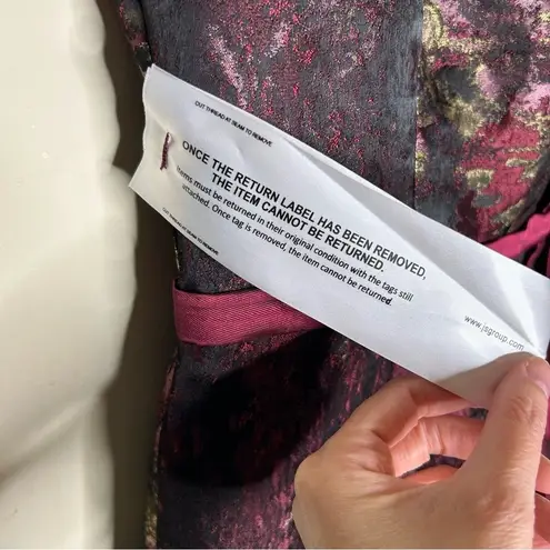 Kay Unger Layne Jacquard Column Formal Dress Lined Bow Side Slit Size 2 NWT