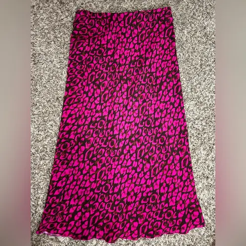 Fifteen Twenty Bias Cut Midi Skirt Wild Leopard Sz L