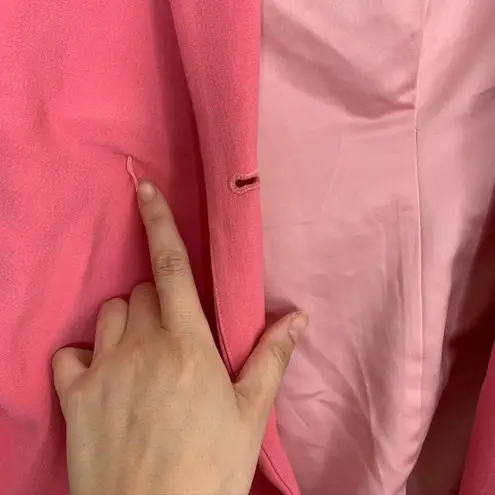 Saloni Maxima Double Breasted Belted Crepe Blazer Size 0 Pink Womens