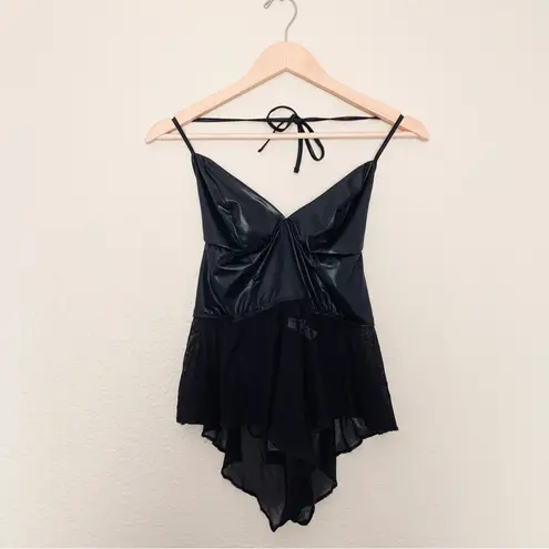 Mapale Black Wetlook Romper Lingerie Set NEW Size L/XL