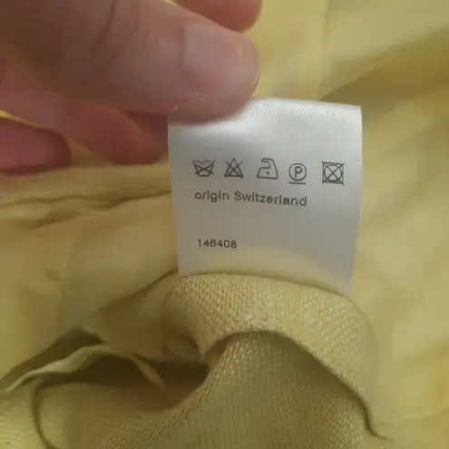 Akris Yellow Linen Blend Blazer Jacket Size 8