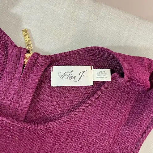 Eliza J Women's Cold Shoulder Midi Sweater Burgundy Dress Size L