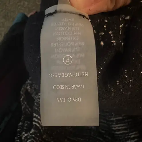 Karl Lagerfeld • Tweed Shift Dress Womens 12 Black White White Pearl Buttons