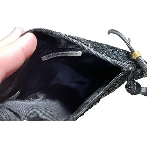 Whiting & Davis VTG Purse Bag Black Mesh Zip Closure Crossbody