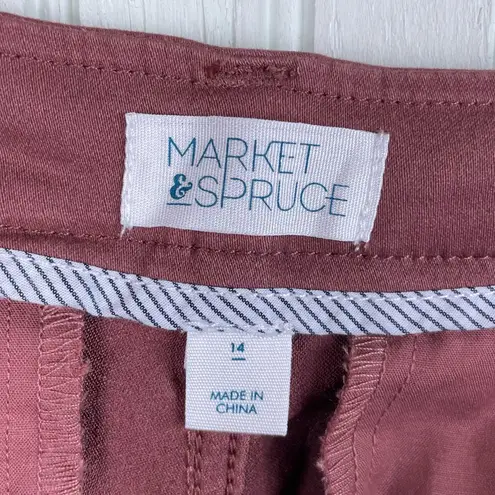 Market & Spruce NEW Rosabel Skinny Cuffed Pants Brown Cotton Size 14 Stitch Fix