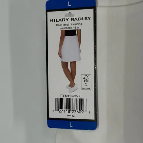 Hilary Radley tennis/golf stretch skort white pull on size large NWT