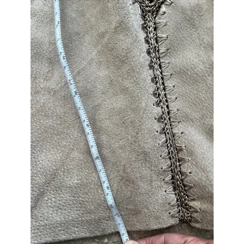 St. Tropez Vintage Saint Tropez Suede Leather Skirt sz M Green Patchwork Boho Western Suede