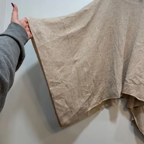 J. McLaughlin Eunice Cashmere Poncho NEW $298 Tan Shaw Solid Draped Sweater Knit