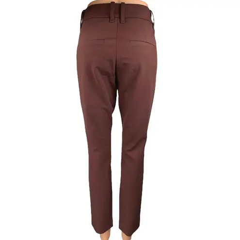 The Reset Women's Brown High Rise Skinny Straight Trousers Dress Pants Size M Size M