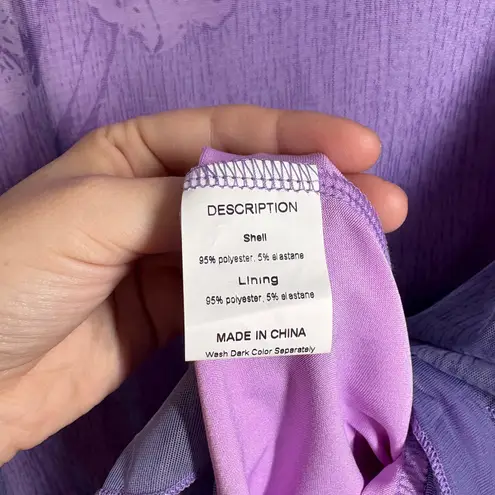 SeSe Code Top Women XXL Purple Floral Fairycore Boho Plus Size Blouse Modest