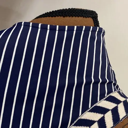 Jude Connally Chelsea striped shift dress with contrast Mockneck collar size XS