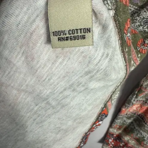 Ruff Hewn M Boho Lace Up Cotton Top Cottagecore Granola Earthy Folk Rustic