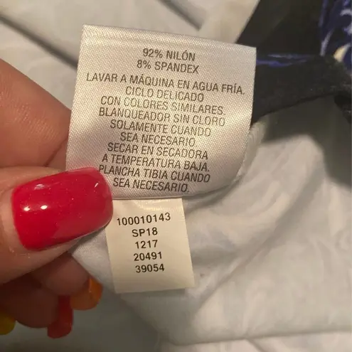 Charter Club Blue and White Fleur di Lis FilagreeTop