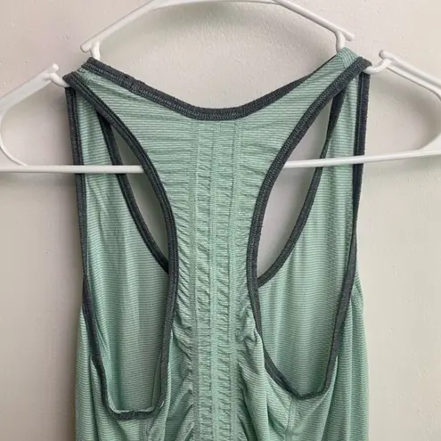 Lululemon  Mint and Gray Striped Tank Top