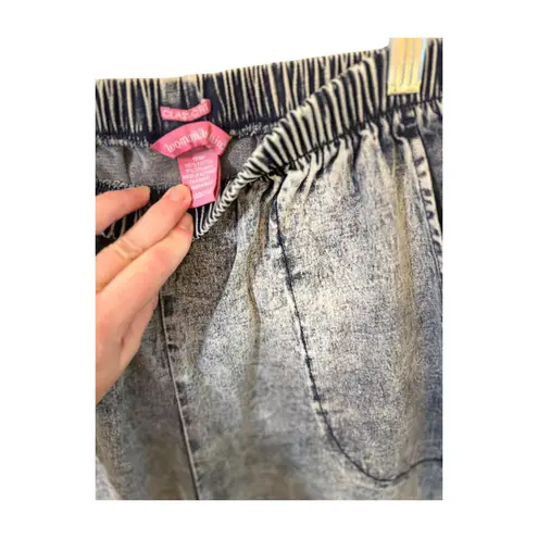 Woman Within Women's Casual Elastic Waist Acid Wash Pants Size 18P Jeans Pockets