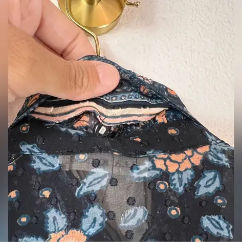 Ulla Johnson NWT Antoine Floral 100% Silk Sheer Ruffle Neck Tie Blouse Size 2