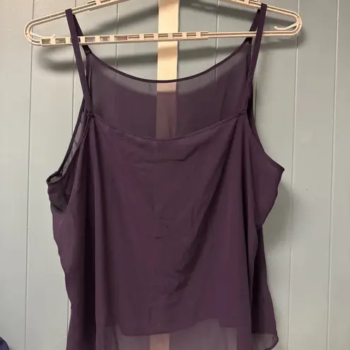 Avenue Women's Sheer Camisole Cami Top Plus Size 30/32 Plum Purple