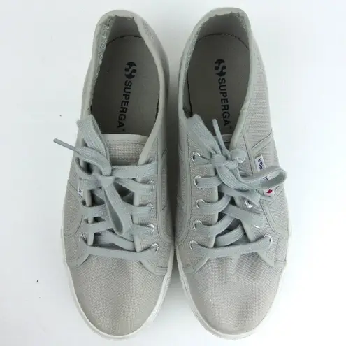 Superga  2790 Platform Sneakers Womens 7US Gray Canvas Cotton Lace Up