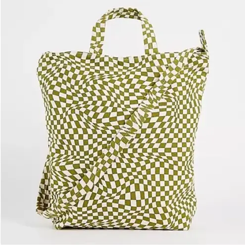 Baggu Rare  Duck Bag in Green Moss Trippy Cute Checks Checker Pattern Chartreuse