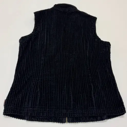 Woolrich Vest Womens Large Black Corduroy Zip Up Ribbed Outdoors Cotton