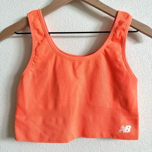 New Balance  Orange Ribbed Longline Sports Bra Women's XL