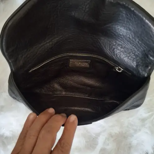 Michael Kors  Black Leather Clutch with Silver Buckle - Image 3