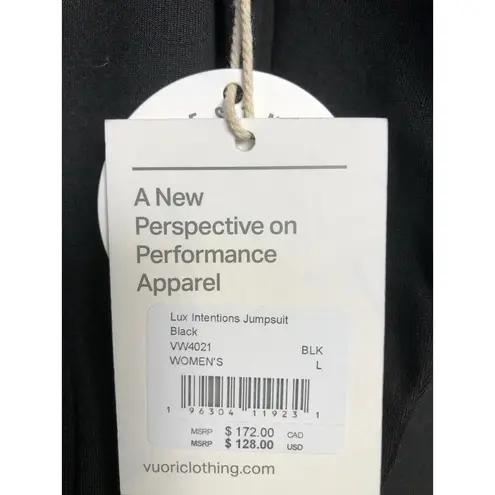 Vuori Women's Lux Intentions Jumpsuit Large L/S Straight Wide Leg Black New