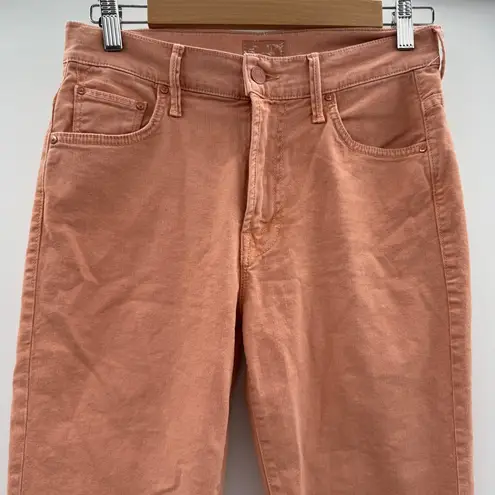 Mother The Insider Ankle Fray‎ Raw Hem Jeans in Chalk It Up Terracotta Sz 28 Orange