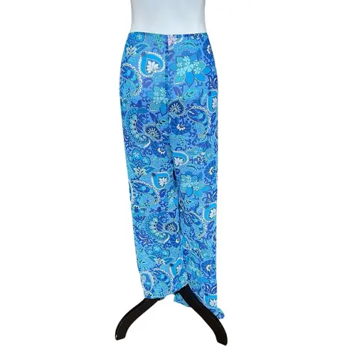 Victoria's Secret Victoria’s Secret Swim Cover Up Pants Size Medium Blue Sheer Paisley Pool Beach