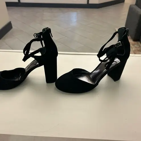 Bleecker and Bond Heels Sophisticated Black Ankle Strap Heels-9 1/2