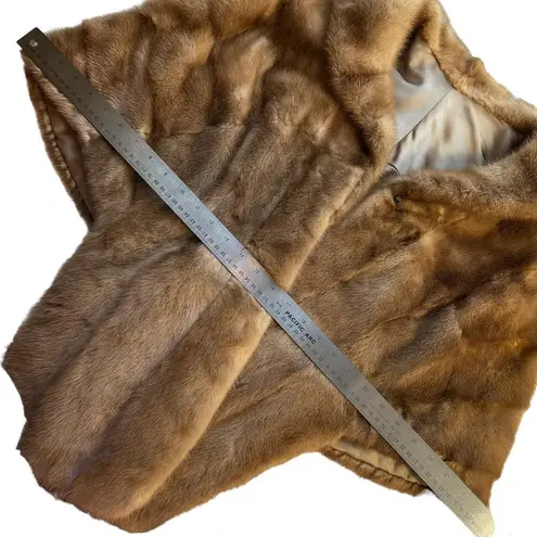 Vintage Real Fur Mink Stole Cape Tan Size undefined