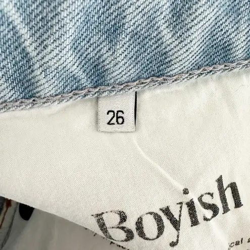 Boyish The Corey Denim Mini Skirt Raw Hem Sunrise Size 26