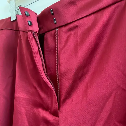 Lafayette 148 New York Scarlet Red Satin Wide