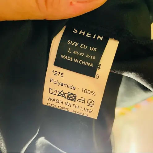 SheIn  black tulle tier short dress with halter tie size large