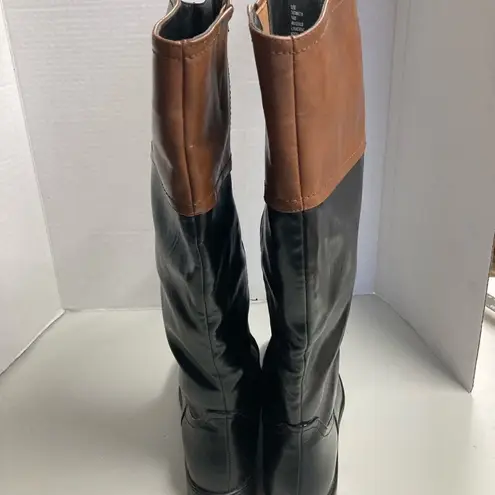 IT’S OK, Women’s Riding Boots, Black & Brown, Size, 9M, All Man Made Materials Size 9