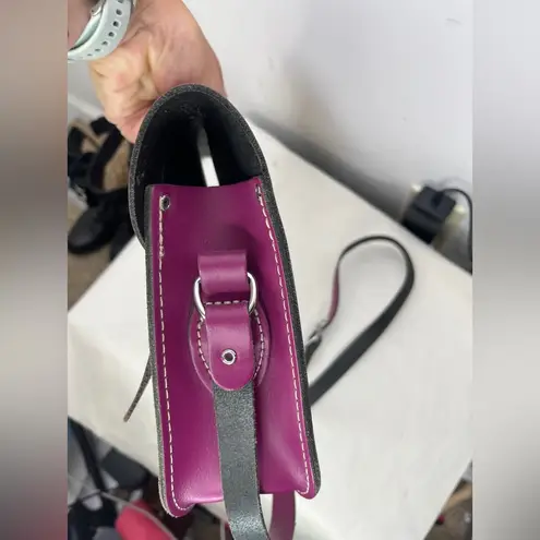 Mini Traditional British Vintage Satchel Boysenberry Crossbody Bag Purple