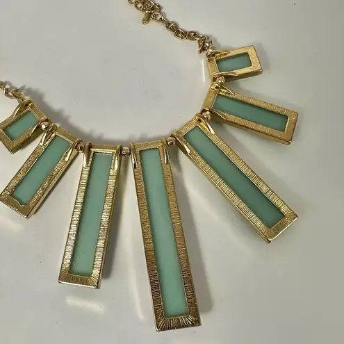 The Bar Light green rectangle statement necklace