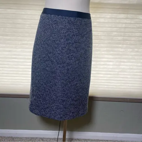 NWT Boden Navy White Tweed Pencil Skirt US 14R UK 18R Office Career Classic Black Size 14