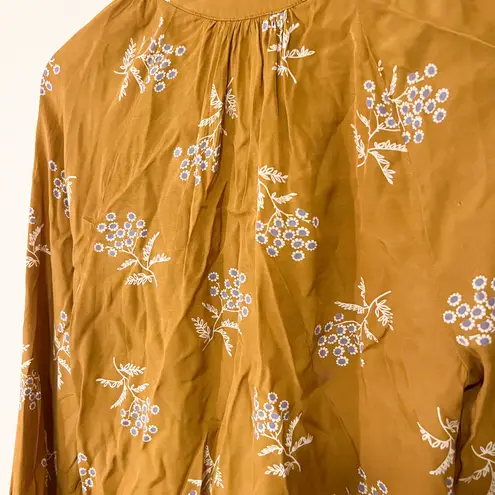 Boden USA Boden Mustard Yellow Floral Peasant Blouse - Size 6R