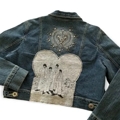 Via Penny Lane Reworked Apparel | The Beatles Yellow Submarine Denim Jacket Blue Size 14