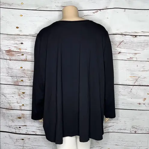 Catherines NWT Size 5X 34/36W Black 'Joy' Embellished Christmas Knit Top Shirt