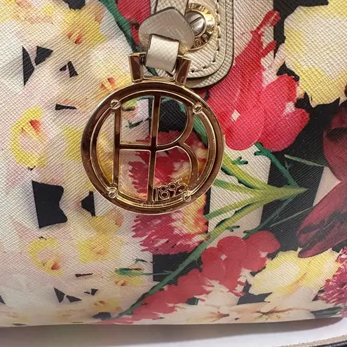 Henri Bendel floral kaleidoscope saffiano leather satchel crossbody bag