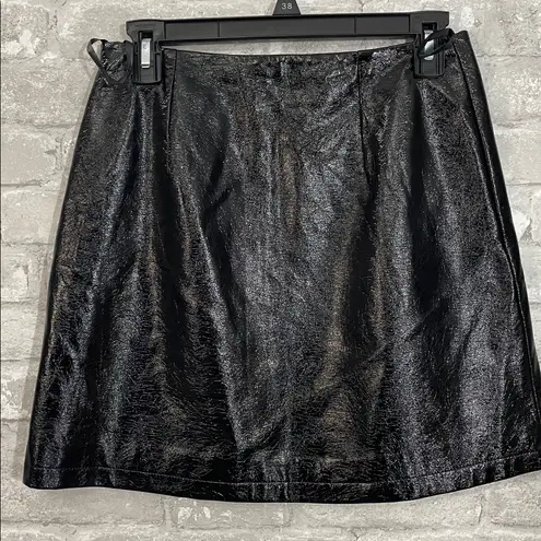 Cooperative Faux Leather Shiny Black Mini Skirt