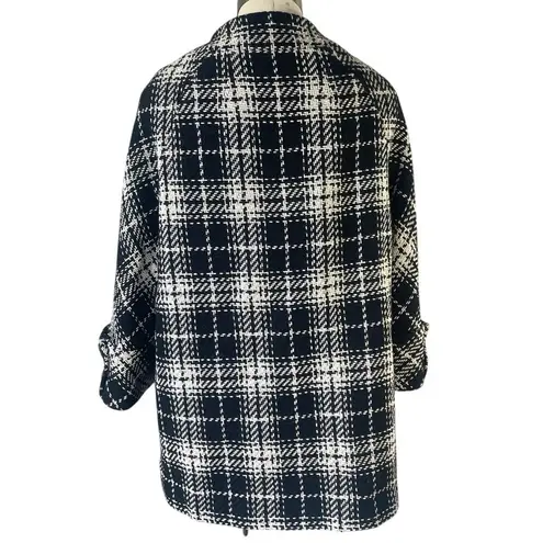 Rafaella Black White Plaid Coat | Parisian Chic Winter Jacket | Classic Old Money Style