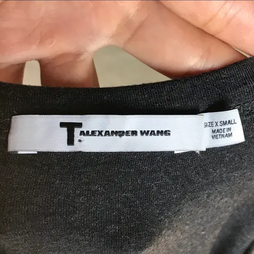 Alexander Wang T by navy blue asymmetric stretch-modal dress size XS extra small