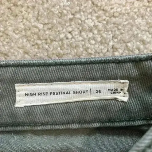 PacSun  dark green distressed high rise festival shorts in size 26