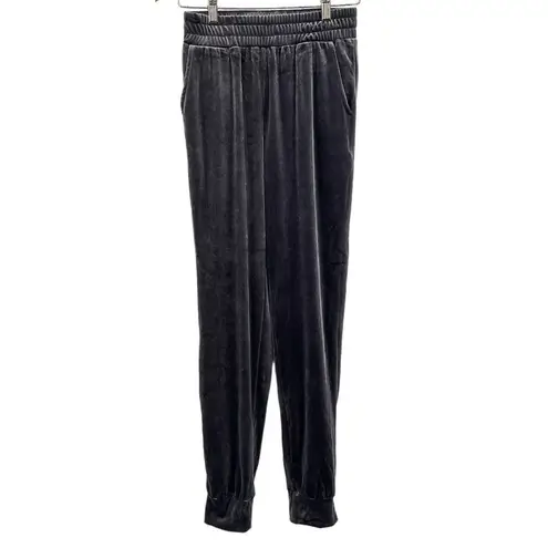 NUDE Crushed Velvet Joggers High Waisted Relaxed Loose Sweatpants Gray Small