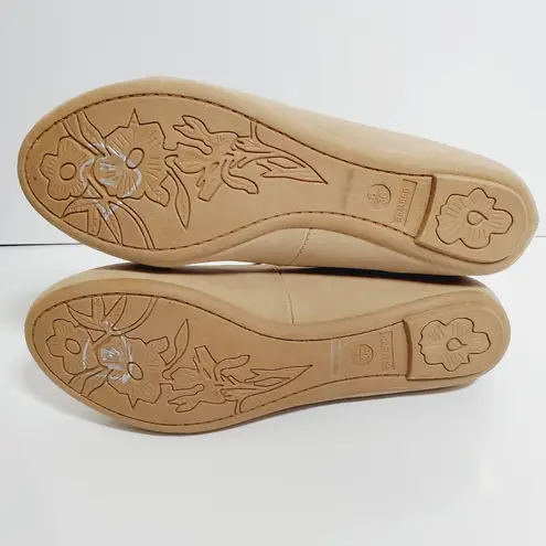 Bamboo  Shoes Flats Tan Ankle Flats with Buckle and Elastic